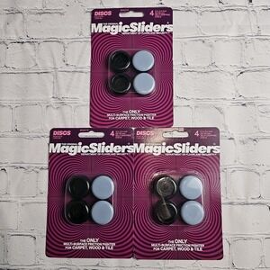 Magic Sliders Plastic Self Grip Floor Disc Slide‎ Round 1-1/8-1/4" (Bundle Of 3)